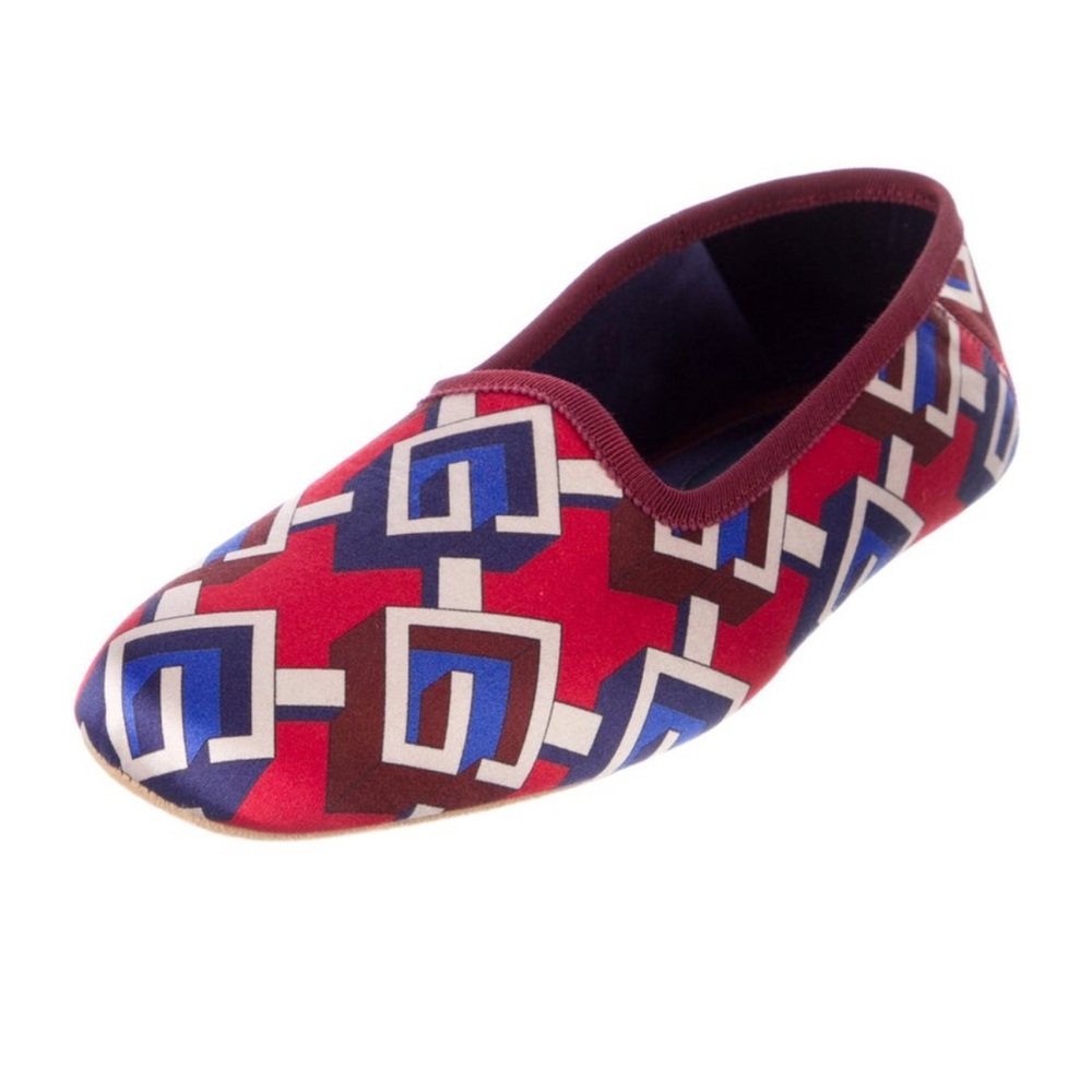 Gucci Printed Silk Slippers